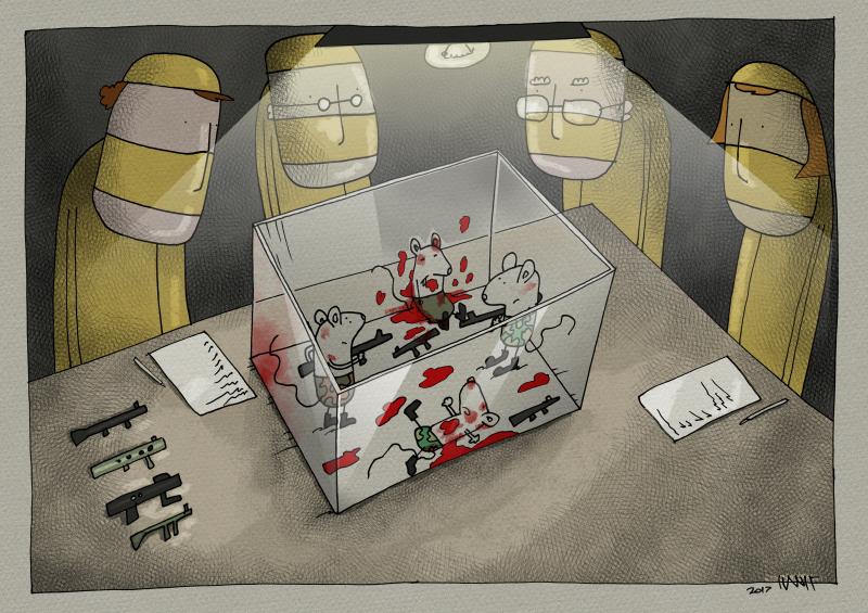 Lab mice. Cartoon by Hanif Bahari: cartoonmovement.com/cartoon/labora…

#war #violence #armstrade