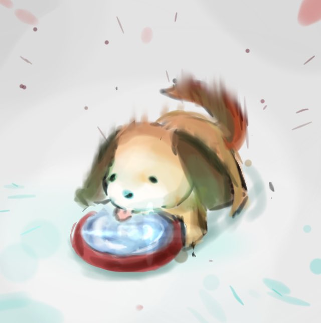 今日のアメトーークに便乗して描いた「水を飲む犬」 