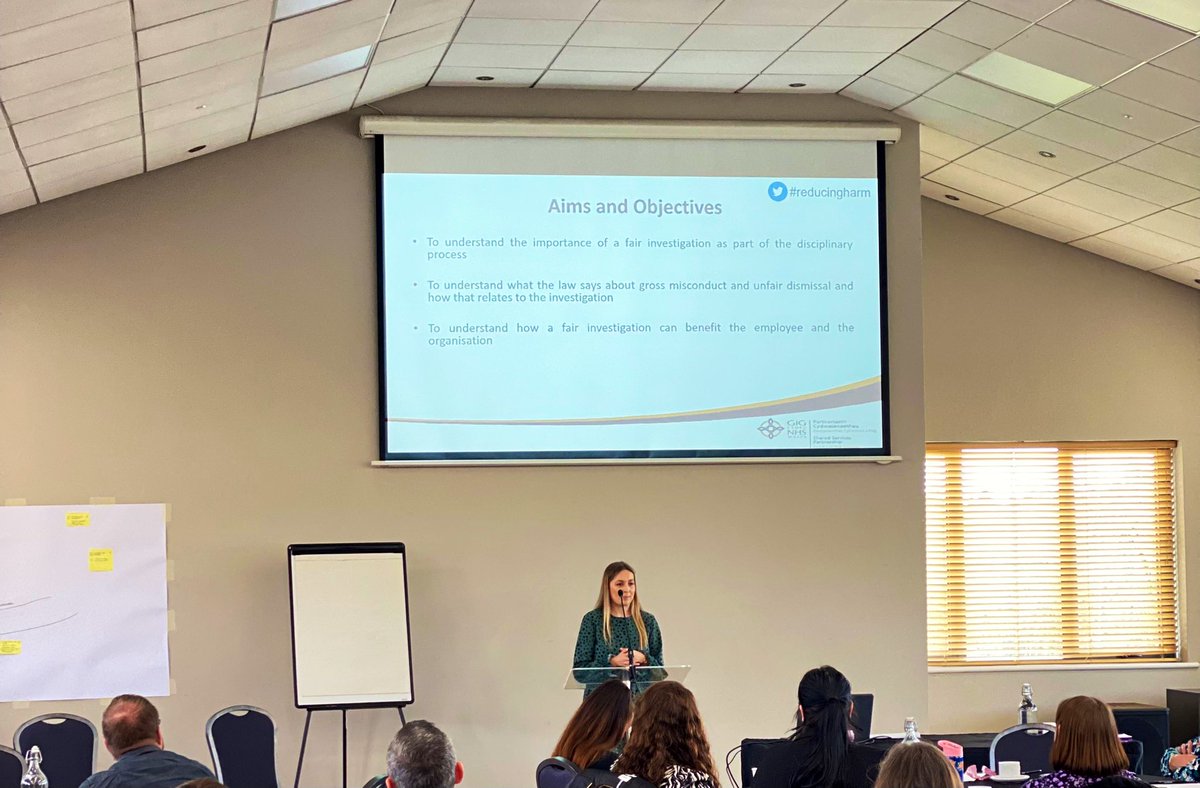 @SMorris27 from <a href="/NWSSP/">NHS Wales Shared Services Partnership 🏳️‍🌈</a> explains how the investigation should be the foundation for a fair process, providing ‘a view from the court’ – setting out good practice for investigations. #reducingharm