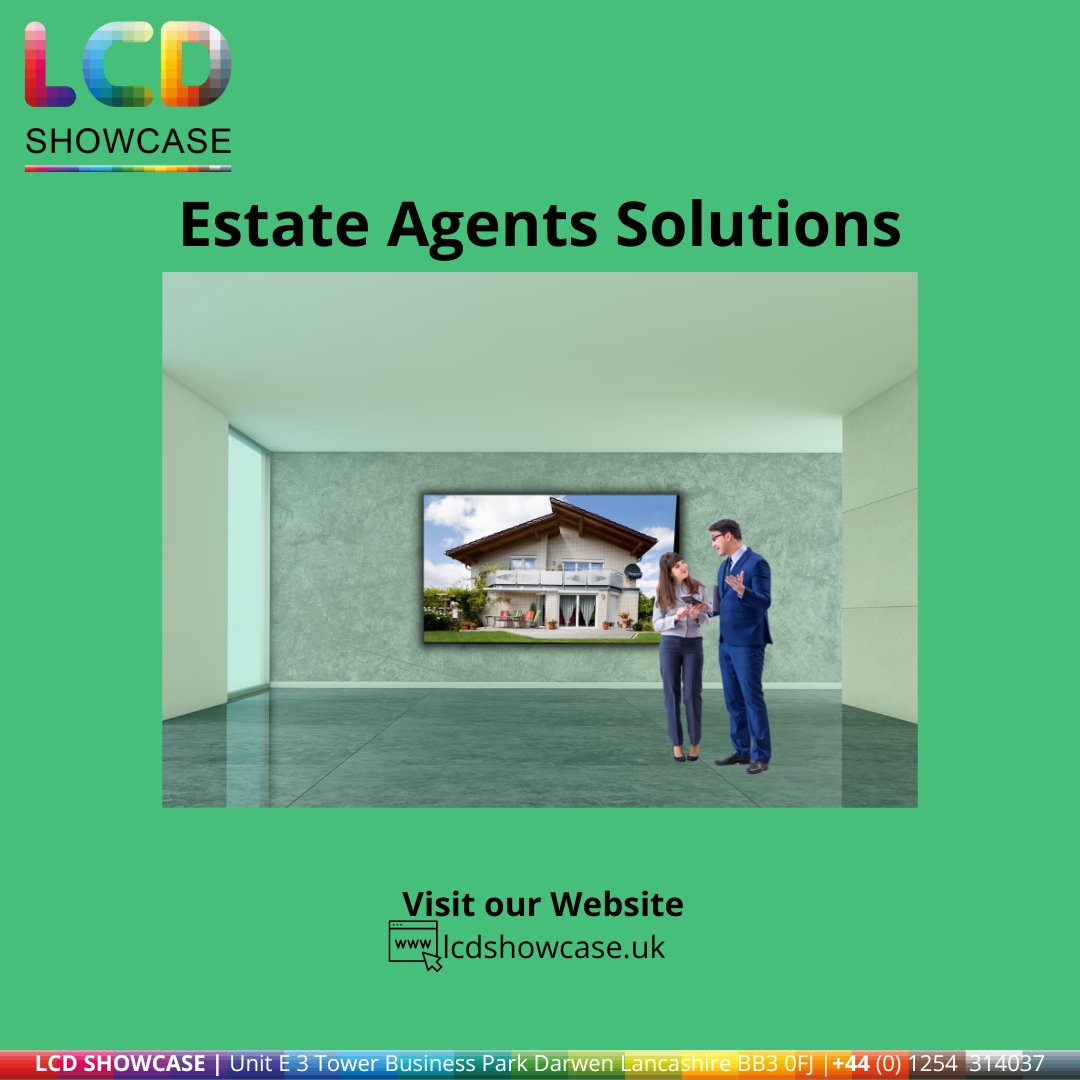 LcdShowcase's tweet image. Showcase your properties in stunning detail and attract buyers and sellers with real-time updates and promotions.
📲01254 314037
🔗bit.ly/3FIOyCG
📩info@lcdshowcase.uk
#realestatetips #realestateagent  #lcddisplay #lcdshowcase  #ledscreen  #digitaldisplay #digitalscreen