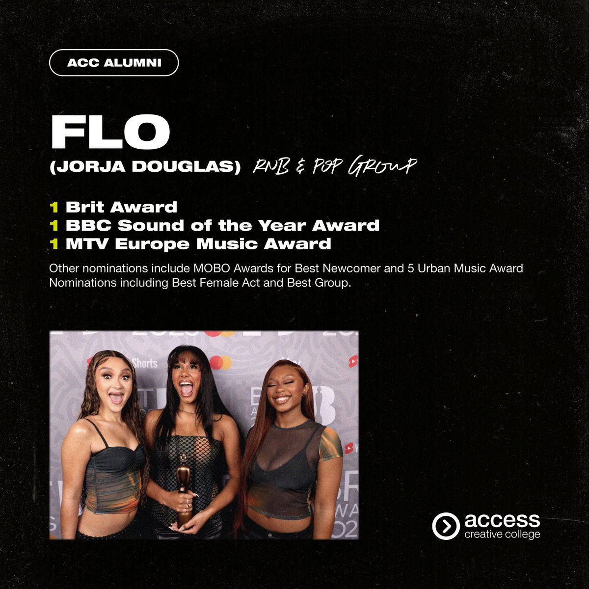 Access_Creative's tweet image. We're in awards season 🏆

This is the perfect time to recognise some of our music alumni and some of the achievements they've made so far 👏

Disclaimer: This is by no means an exhaustive list!

#Music #MusicPerformance #MusicTechnology #MusicTech #MusicProducer #MusicProduction