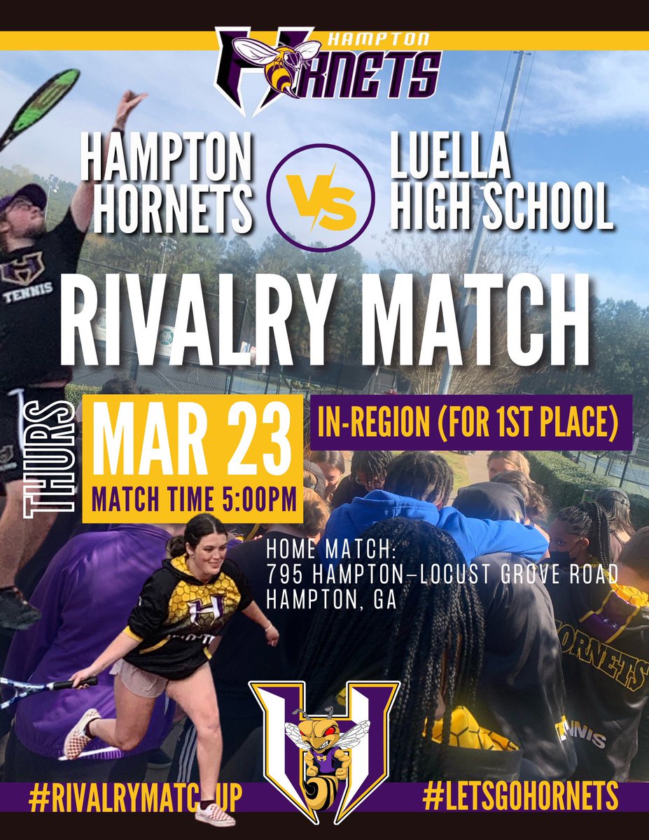 MATCH DAY 🎾🎾🎾 Come out and support your Hornets #FeelTheSting