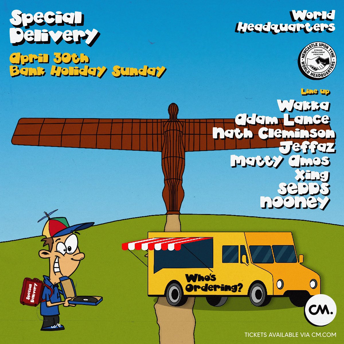 Order #003 is ready! Your selectors have been delivered! 🍕🚚💨

30th April, Bank Holiday Sunday we return to World Headquarters ☀️ 

First phase gone already ❌

store.ticketing.cm.com/specialdeliver…