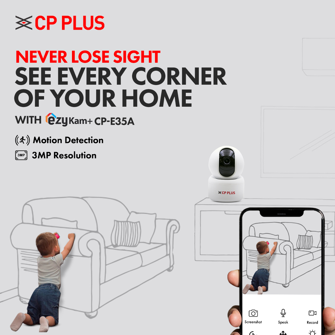 cpplusglobal's tweet photo. Have a pet who’s good at hiding? Or a kid who never stops moving? Get the ezykam+ CP-E35A and keep an eye on them at all times.

#CPPlus #SmartHomes #SmartNazar #SmartHomeSolutions #UparWalaSabDekhRahaHai #EzyKam #EzyKamCameras https://t.co/pgNQkJZTvm