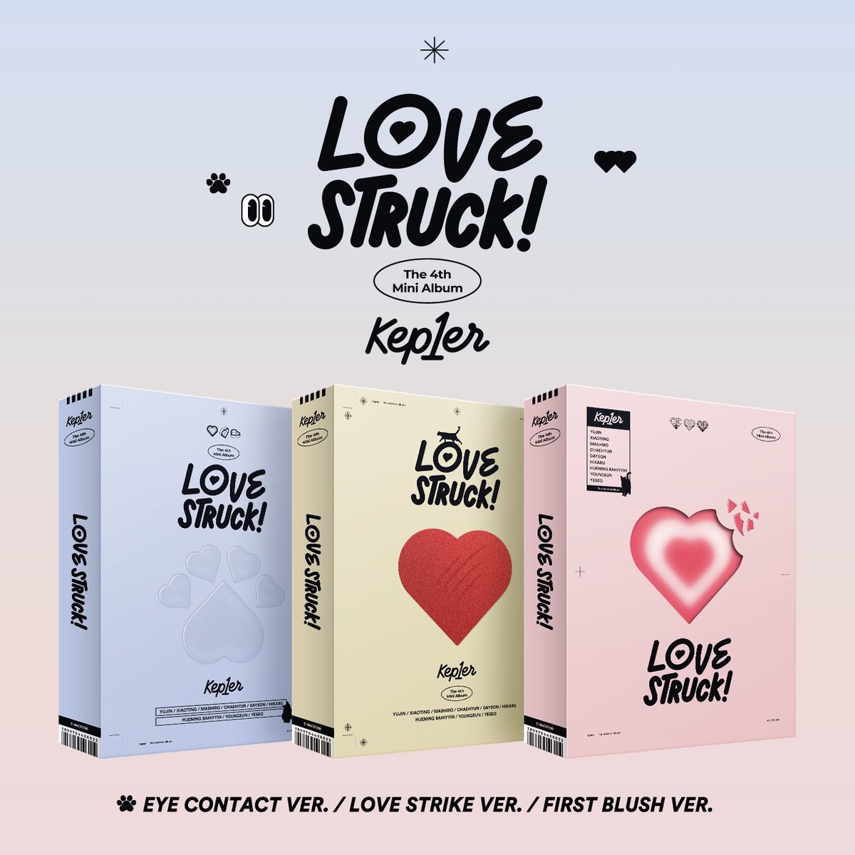 YESEOFRANCE's tweet photo. ( 23.03.23 ) 🌸

le 4e album de Kep1er aura 3 versions différentes : 

💮 eye contact vers.
💮 love strick vers.
💮 first blush vers.

Il y aura également une version par membres 🌸 https://t.co/3YxWeJTfme