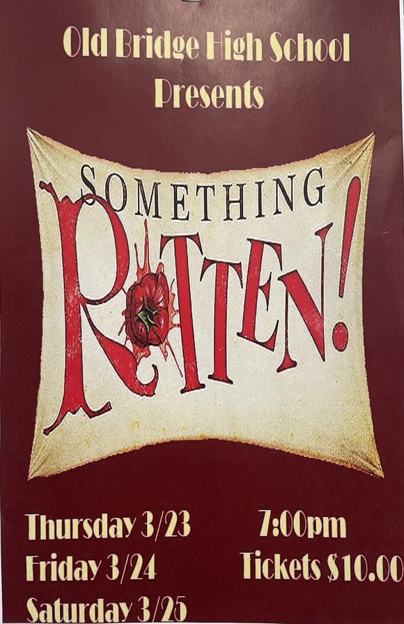 it’s Opening Night!! 🤩 there’s nothing as amazing as a musical! OBHS presents SOMETHING ROTTEN tonight at 7pm! I can’t wait to watch our kids shine! 🎭 
*intended for mature audiences!*