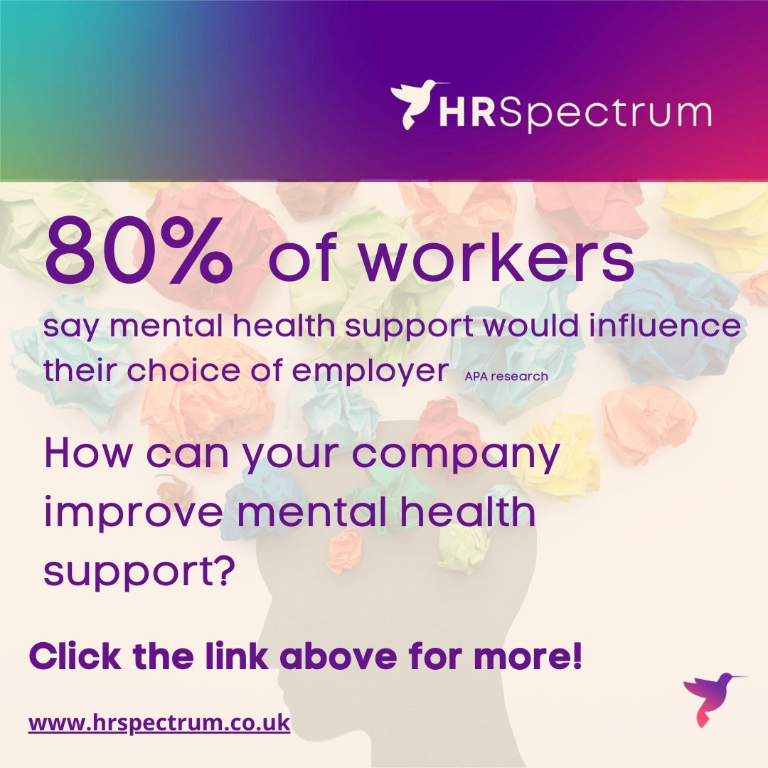 HR_Spectrum's tweet photo. Strengthening mental health support is a fundamental way for your business to look after people, boost retention and attract talent.

More here!
https://t.co/VAZEIw1kNA

#mentalhealth #emotional #psychological #wellbeing #employees #employers #HR #Csuite #discussion https://t.co/m6QLtX1M2Q