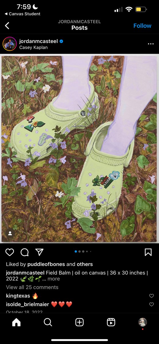 BisterB3000's tweet photo. This piece by Jordan Casteel reminds me of spring/ spring break because of the use of bright and vivid colors. The flowers that are seen at the bottom also portray this idea. #arth287artoninsta https://t.co/woaMfJ0OXQ