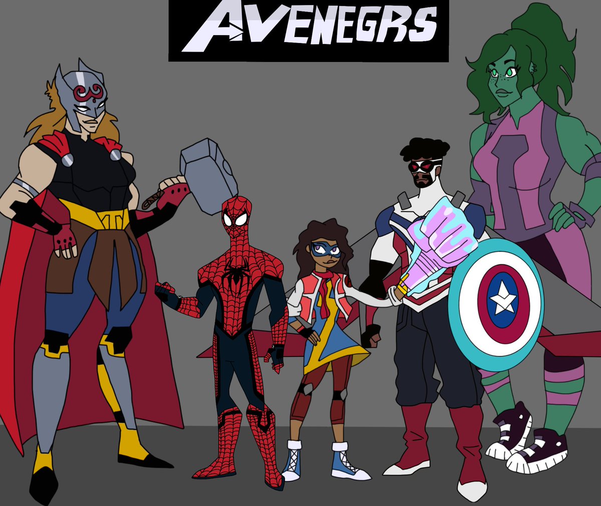 HeroFanart300's tweet photo. I decide to redo some of my Avengers design a roster, I’ll someday add more characters in the team #IronMan #Thor #SteveRogers #BlackPanther #Hawkeye #BlackWidow #ANTMAN #TheWasp #quicksilver #ScarletWitch #vision #CaptainMarvel #IronFirst #Hulk #JaneFroster #TheMighyThor https://t.co/gODJCf8KJh
