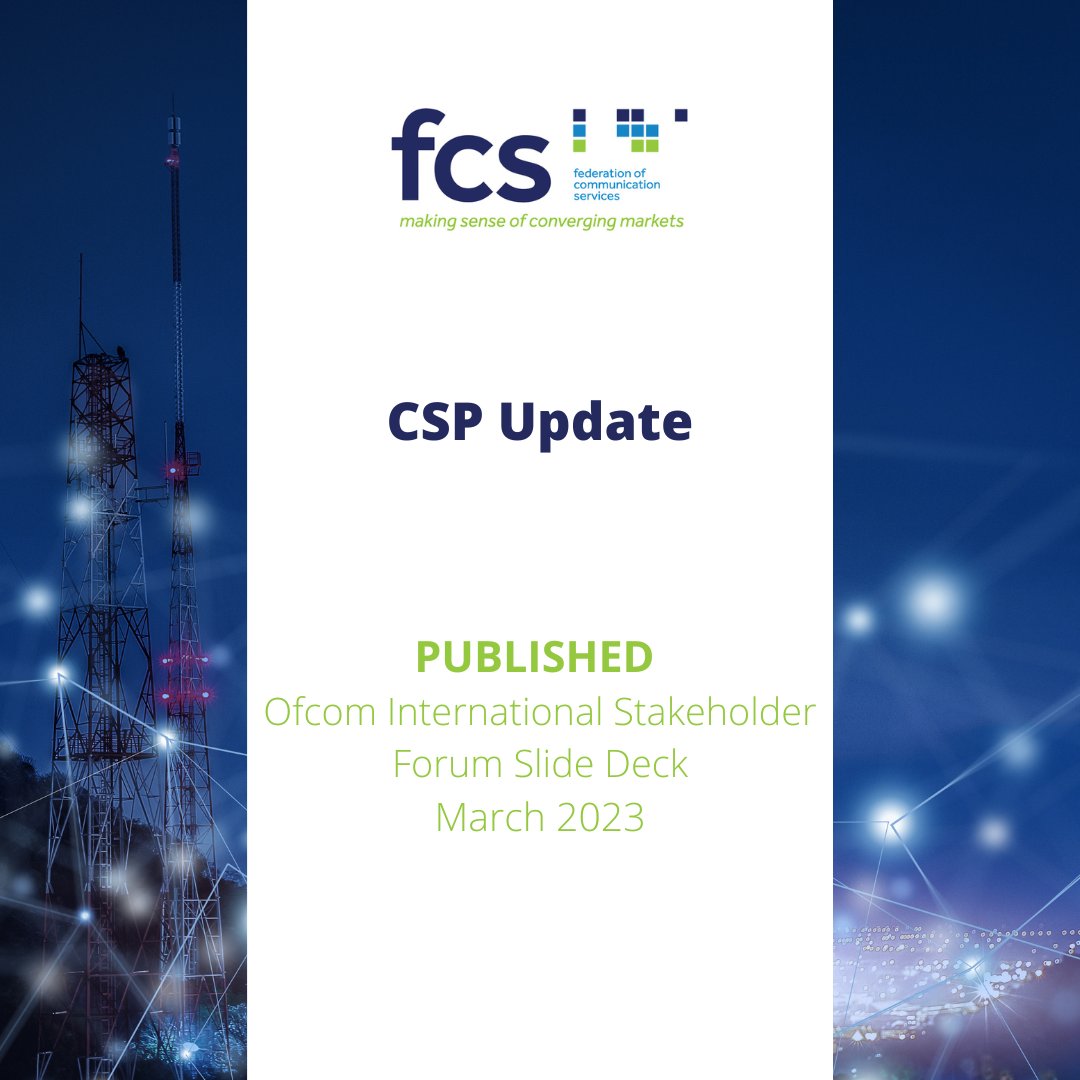 FCS_UK's tweet photo. FCS members can now view the @Ofcom International Stakeholder Forum slide deck, which has been added to the members area https://t.co/xYXpkHxjyG
Not a member? Join us at: https://t.co/5nn6WBgvdQ
#FCS #Ofcom #InternationalStakeholderForum #Slides #MembersArea #Membership https://t.co/MhDPju7jzG