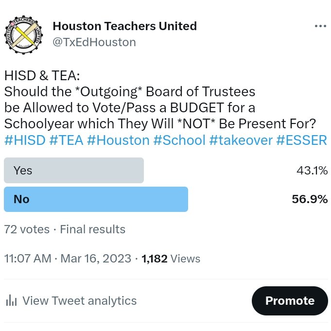 TxEdHouston's tweet photo. @houstonisdwatch #HISD #TEA #Schools #takeover #Houston #ESSERfunds #Budget #Teachers https://t.co/XfzQQMmbjJ