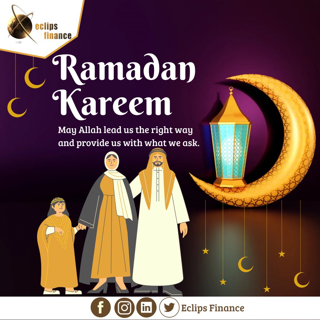 EclipsFinance's tweet photo. Ramadan Kareem ☪️ 
May Allah lead us the right way and provide us with what we ask. 🙏🏽

#Ramadan_Kareem #Cameroun https://t.co/puT9Y8yaCX