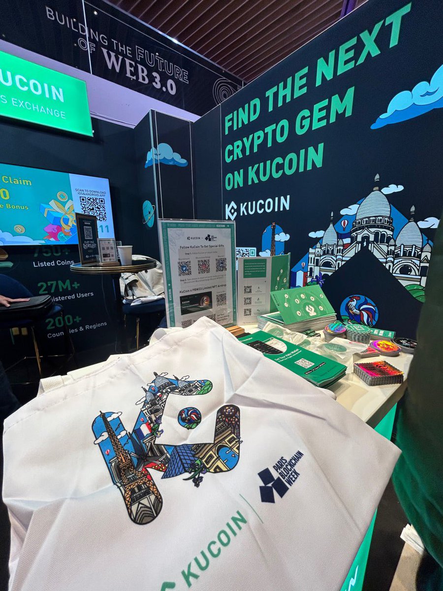 KuCoinRussian's tweet image. Все готово! Если вы на #ParisBlockWeek, обязательно подойдите к стенду #KuCoin и откройте для себя мир возможностей. Наша команда готова продемонстрировать свою платформу и ответить на все вопросы.

Также на #PBW2023 вы можете найти наш лимитированный мерч от KuCoin!