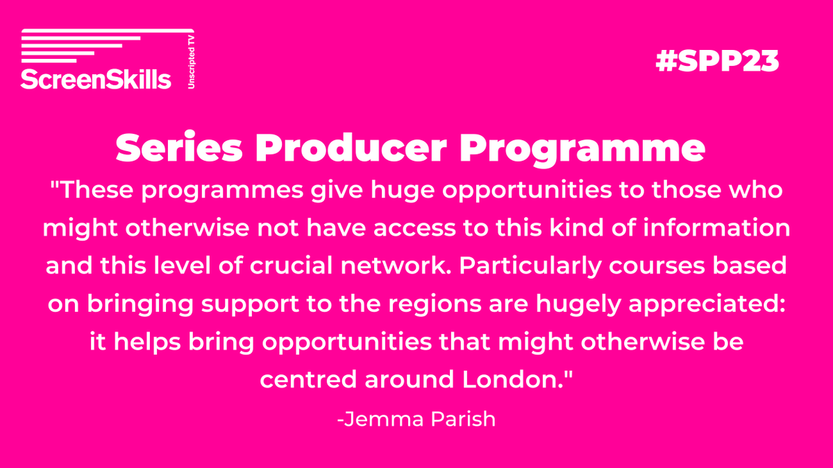 UKScreenSkills's tweet photo. Through bespoke training from @TRC_media access to leading broadcasters, commissioners & an industry mentor, our #UnscriptedTVSkillsFund-ed #SeriesProducerProgramme is supporting 22 producers, like Jemma, from across the nations and regions to progress to series producers! #SPP23 https://t.co/J0MDeRcLQY