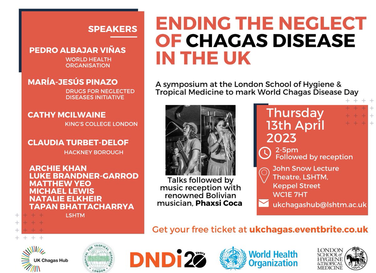 ‼️ Announcing our upcoming symposium in association with @LSHTM for #WorldChagasDiseaseDay Limited spaces so reserve your tickets now ukchagas.eventbrite.co.uk 📍 John Snow Lecture Theatre, LSHTM, Keppel Street, WC1E 7HT ⏰ Thursday 13th April, 2-5pm