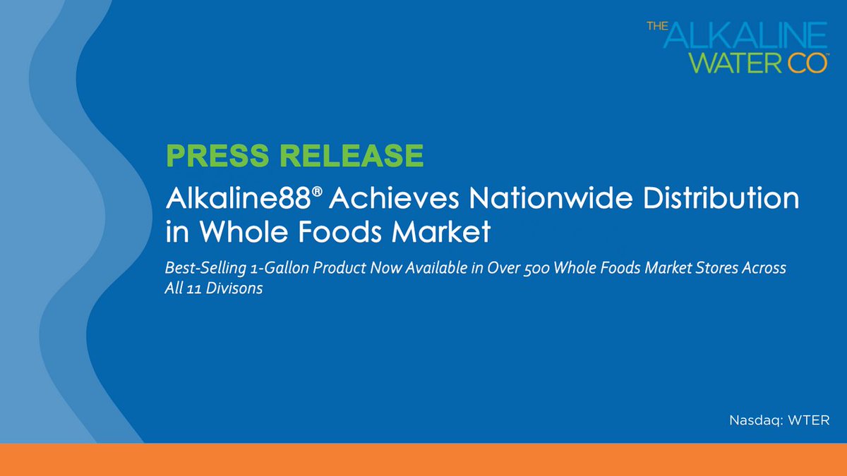 Alkaline88 Achieves Nationwide Distribution in Whole Foods Market

Read full news release here: ir.thealkalinewaterco.com/news-events/pr…