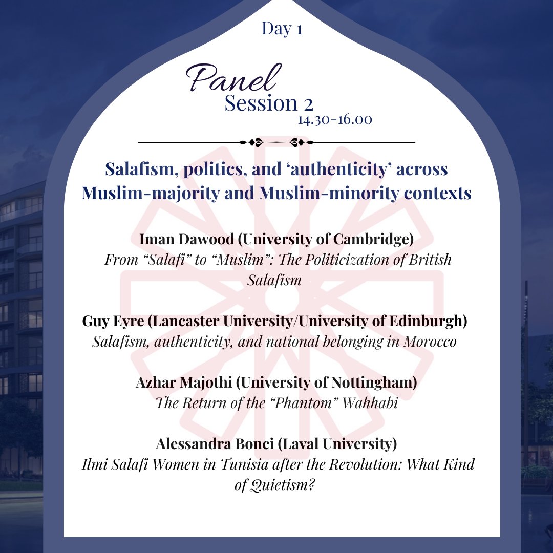 Session 2 Panel 2 includes:
Iman Dawood  @CamUni_CIS
Guy Eyre <a href="/GuyEyre/">Guy Robert Eyre</a> of <a href="/ProjectSEPAD/">SEPAD</a> &amp; <a href="/LancasterUni/">Lancaster University</a>, <a href="/EdinburghUni/">The University of Edinburgh</a>.
Azhar Majothi <a href="/AzharMajothi/">Dr Azhar Majothi</a> <a href="/UniofNottingham/">Uni of Nottingham #WeAreUoN</a> <a href="/UoNHumanities/">School of Humanities | University of Nottingham</a>
Alessandra Bonci  of <a href="/universitelaval/">Université Laval</a> <a href="/MiddleEastInst/">Middle East Institute</a> &amp; <a href="/AdriaMed/">CiRAM</a>