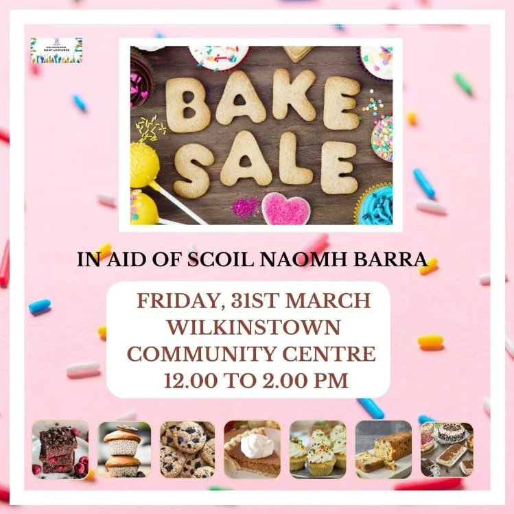 Drop in to our Bake Sale on Friday, 31st of March between 12 and 2.00 pm.  Indulge in some delicious treats and support a good cause at the same. If you're handy in the kitchen, we'd love if you could bake something tasty for us to sell. All donations will be gratefully accepted.