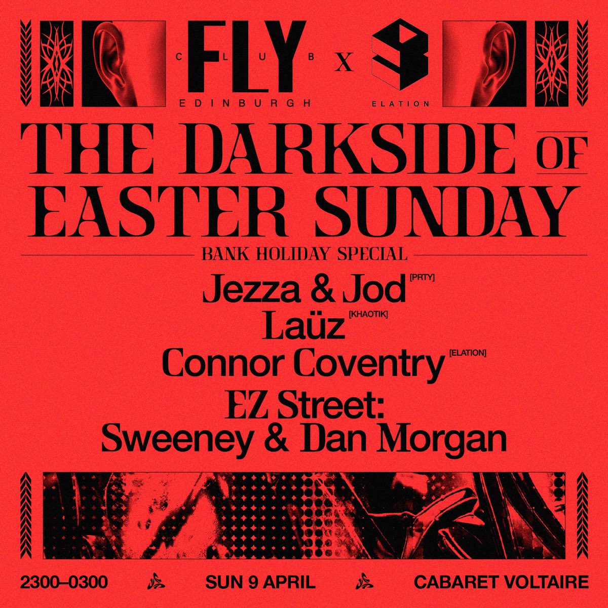 EASTER WEEKEND AFTERPARTY 

April 9th expect full power at <a href="/cabaretvoltaire/">Cabaret Voltaire</a>  from the get go 😈

TICKETS - ra.co/events/1670684

#Elation