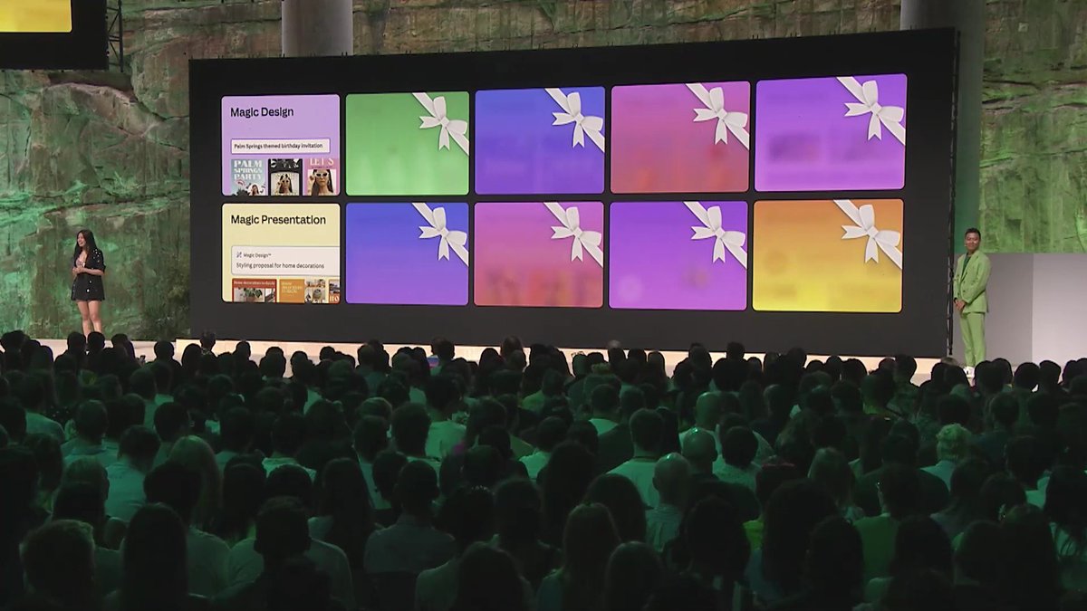 Some really great product updates are happening at <a href="/canva/">Canva</a> Create right now. 

I wouldn't be surprised if half the userbase had 0 design skills given how many features there are for all business functions. Tbh, I prefer creating my decks in Canva Presentations.

#canvacreate2023