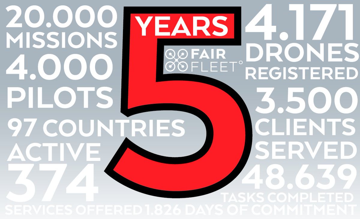 🎉🎂🚁 Happy 5-year anniversary to us! It's been an incredible journey of hard work, challenges, awards, and triumphs. Thank you to our community, pilots, partners, and clients for your unwavering support. We can't wait to share our exciting projects with you! #FairFleet