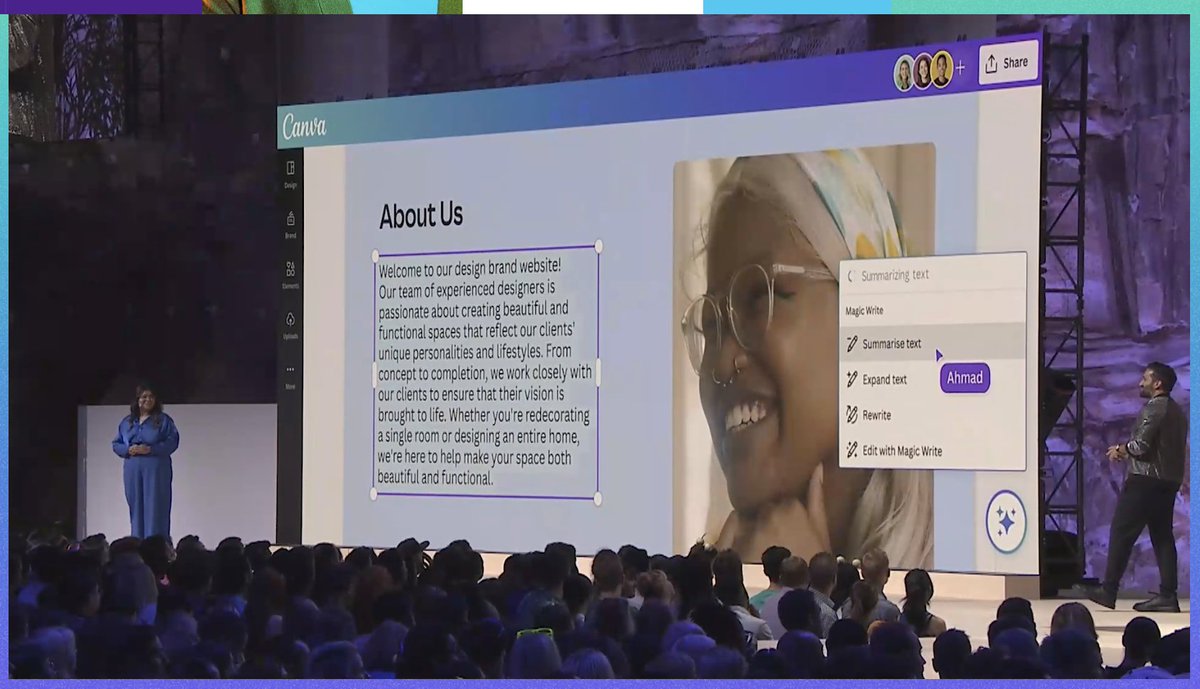 TheRyanGavin's tweet image. Looks like Canva&apos;s all-in on text content generation, too. #MagicWrite can summarize long text, expand on blurbs or make all sorts of edits in-between like tone.