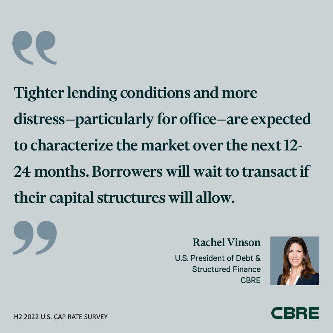 While market conditions are fluid, our latest U.S. Cap Rate Survey provides a useful baseline and sheds light on how #CRE investor sentiment is changing. 

Read our insights: cbre.co/3TCLq1O