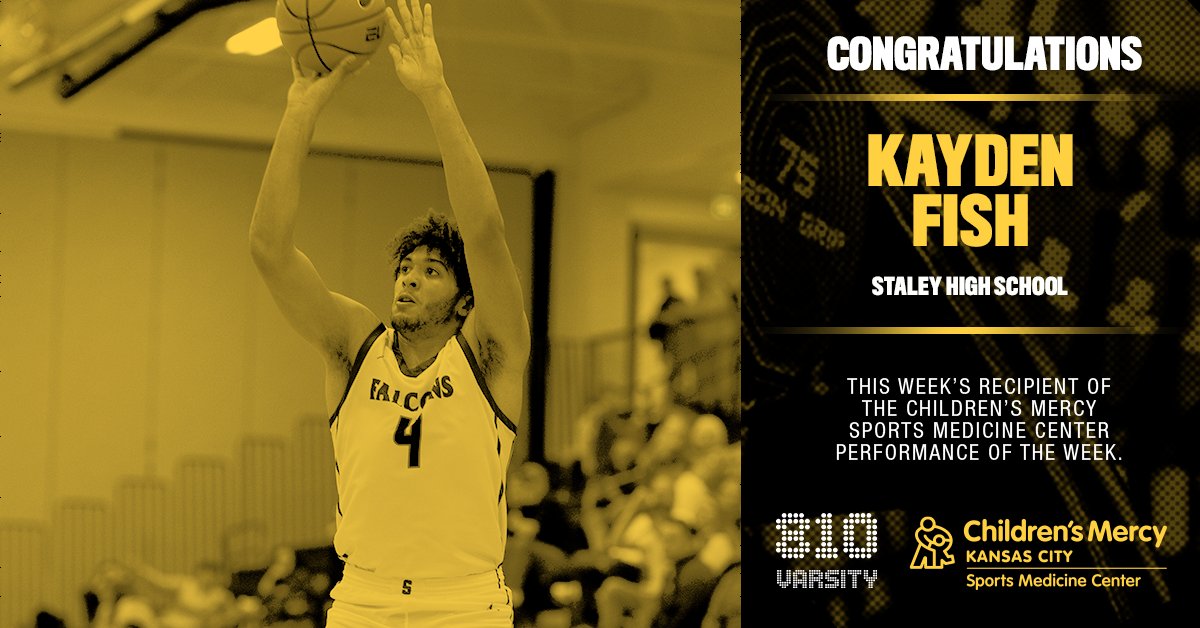 Children's Mercy Sports Medicine Center (@cmsportsmed) on Twitter photo Congratulations <a href="/kaydenfish1/">kaydenfish</a> of <a href="/StaleyCagers/">Coach Chris Neff</a> for winning the Children's Mercy Sports Medicine Center Performance of the Week. <a href="/810varsity/">810 Varsity</a>
#PlayHealthyKC
810varsity.com/performance Congratulations <a href="/kaydenfish1/">kaydenfish</a> of <a href="/StaleyCagers/">Coach Chris Neff</a> for winning the Children's Mercy Sports Medicine Center Performance of the Week. <a href="/810varsity/">810 Varsity</a>
#PlayHealthyKC
810varsity.com/performance