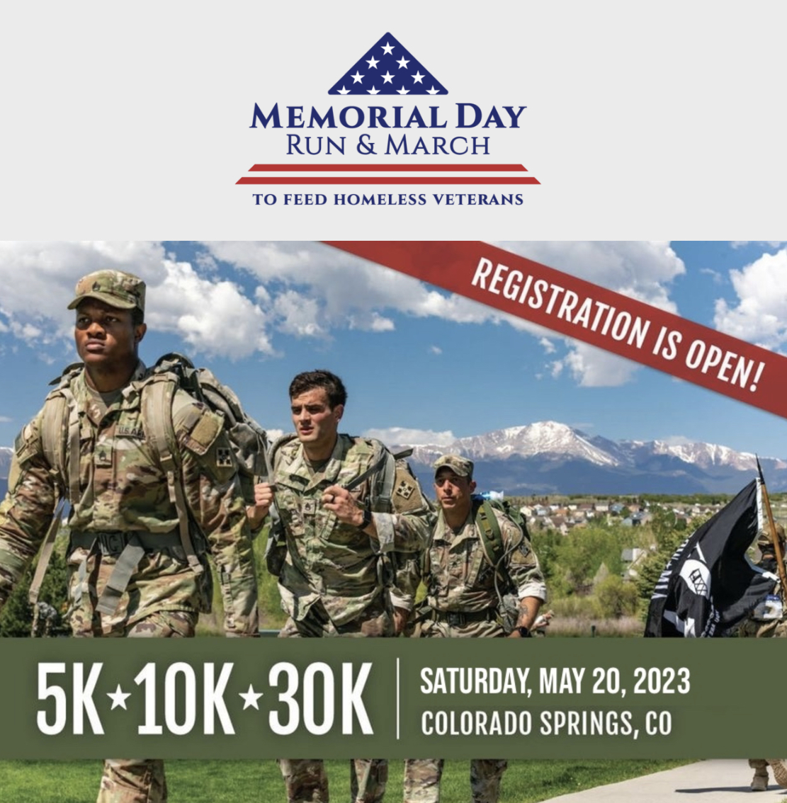 10thmtnwhiskey's tweet image. Join us on May 20th in Colorado Springs for the Memorial Day Run and March. Registration is open. @coloradoveteransproject #supportvets #coloradoveteransproject