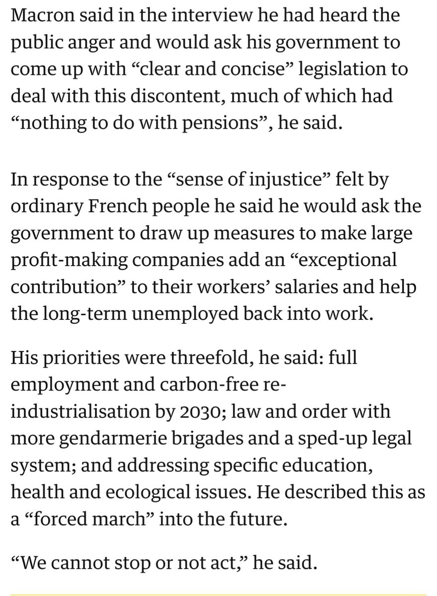 xechwill's tweet photo. @Arriadna @TheEconomist Not necessarily. Macron notes that legislation that forces large for-profit companies to increase worker salaries is possible (source:https://t.co/92b0r7mCl2).

Another candidate could say "instead, let's make legislation that makes large for-profit companies fund pensions." https://t.co/SeqxcRWTtj