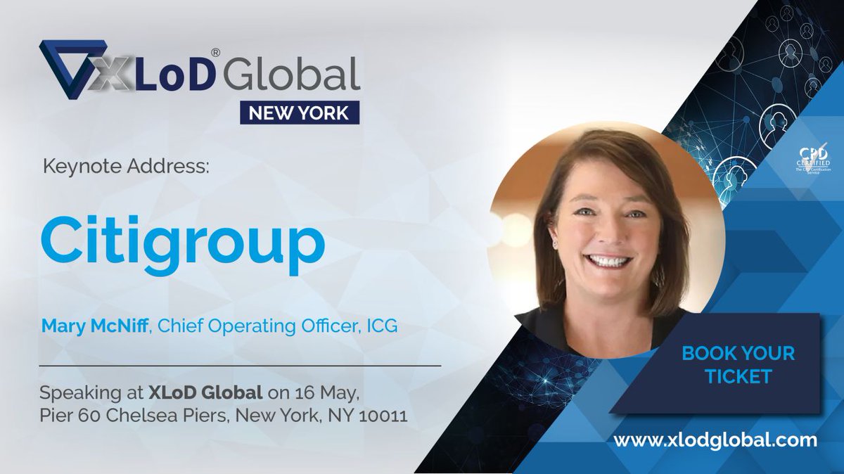 🔔 Join our Keynote Address with Mary McNiff, Chief Operating Officer, ICG, Citigroup during XLoD Global - New York on 15 & 16 May 2023.

Book your Super Early Bird ticket. hubs.la/Q01HX4n00

#XLoDGlobalNY #XLoDGlobal #1LoD #NonFinancialRisk #RiskAndCompliance