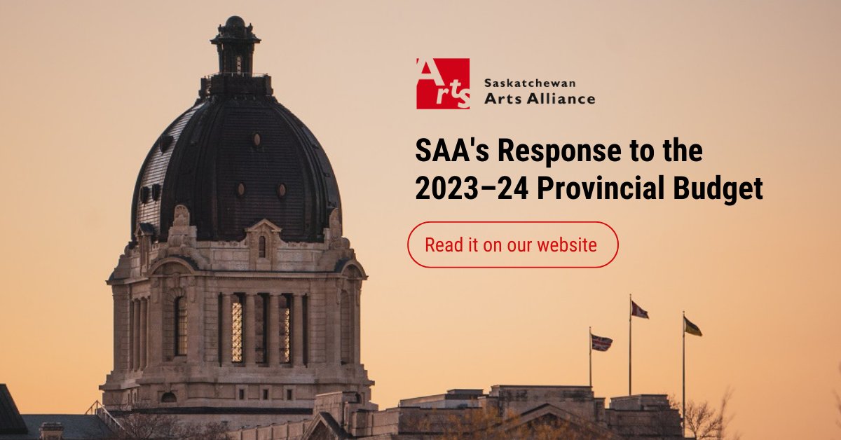skartsalliance's tweet image. Yesterday, the Honourable Donna Harpauer, Minister of Finance, delivered the 2023–24 Provincial Budget: Growth that Works for Everyone. 

🔗 Read the SAA&apos;s full response to the 2023–24 provincial budget on our website: saskartsalliance.ca/.../2023-24-pr… 

#SAA #SAABudgetResponse
