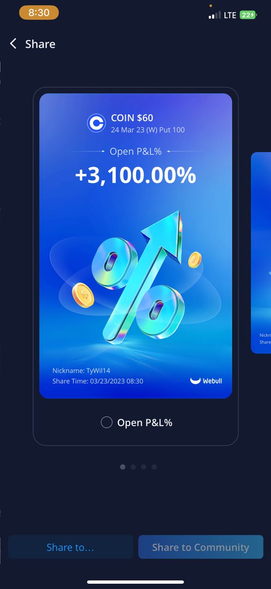 InternetMoneyTy's tweet photo. Called it 2 days ago, 30x on #coinbase puts. https://t.co/yiohWunYAw