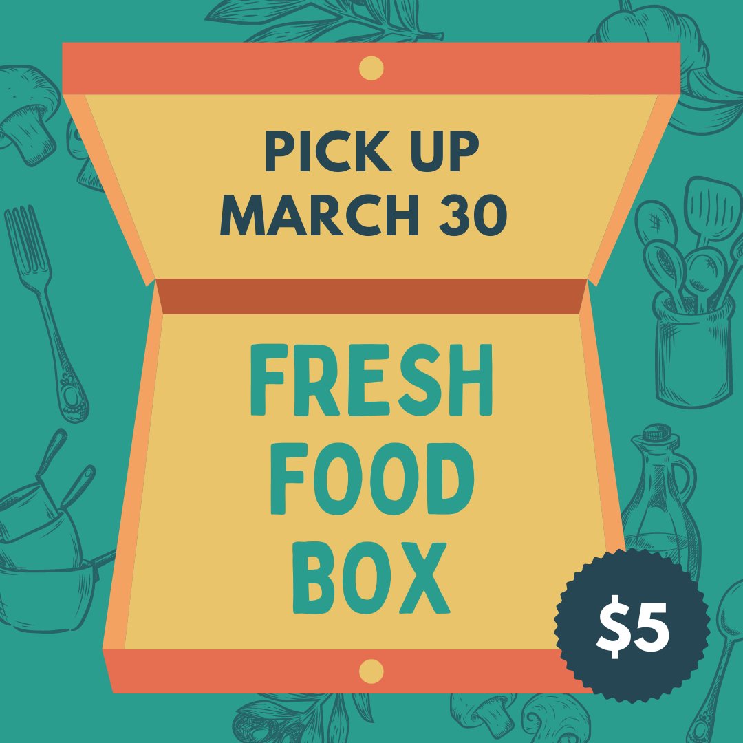 QueensU Student Wellness Services (@queensusws) on Twitter photo $5 FRESH FOOD BOXES!
Boxes include all the ingredients to prepare a quick, easy, and healthy meal that makes 4 servings! Pick up will be on March 30th. Sign up to claim a box now! Link in bio. $5 FRESH FOOD BOXES!
Boxes include all the ingredients to prepare a quick, easy, and healthy meal that makes 4 servings! Pick up will be on March 30th. Sign up to claim a box now! Link in bio.