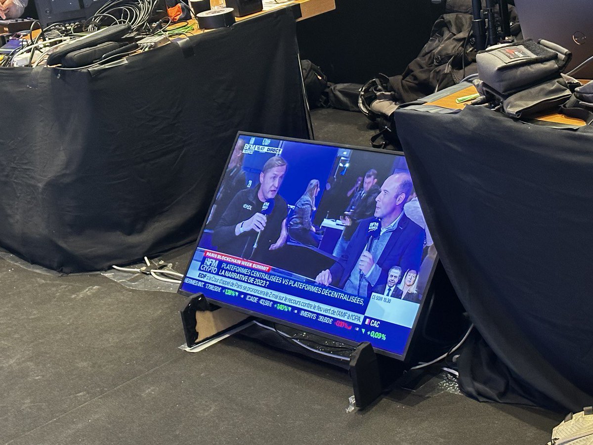 charlesdhaussy featured on live television for @BfmCrypto and @bfmbusiness  at @ParisBlockWeek. On the panel he discussed #dYdX, the foundation and  plenty more! 🦔🦔