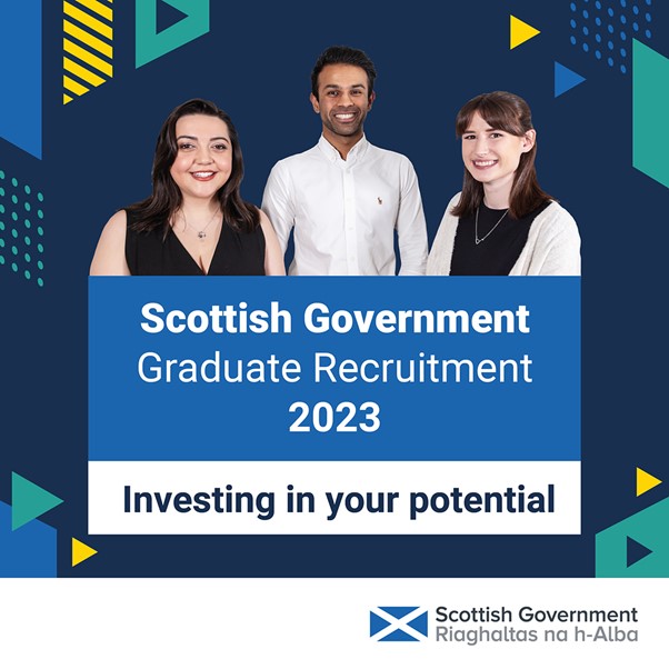 ILFScotland's tweet photo. The Scottish Government’s 2023 #graduate development programme will open for applications on Monday (3 April).

Follow @scotgovjobs for updates on the new #GradRoles.

Or visit https://t.co/qOFC5lBKwg

#SGGDP2023  #ExcitingCareers https://t.co/rkOohpK88e