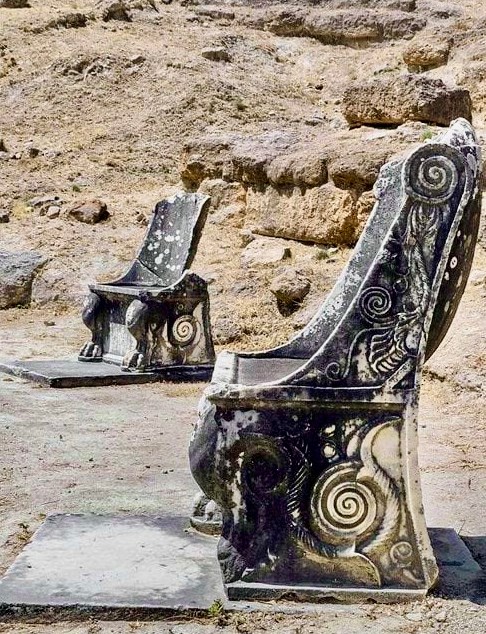 Amphiareion of Oropos, Greece.
Marble thrones, 2nd BC.