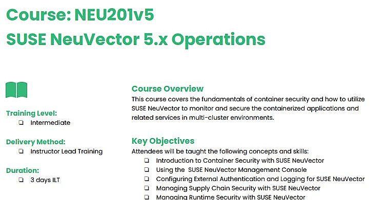 SUSE_France's tweet photo. Nouvelle formation #SUSENeuVector 5.x Operations ! Comment surveiller et sécuriser les applications conteneurisées et les services associés dans des environnements multi-clusters.
➡ https://t.co/jpoNL0XsPd
#susetraining #itsecurity #ittraining #kubernetessecurity https://t.co/RyrjeaZRNU