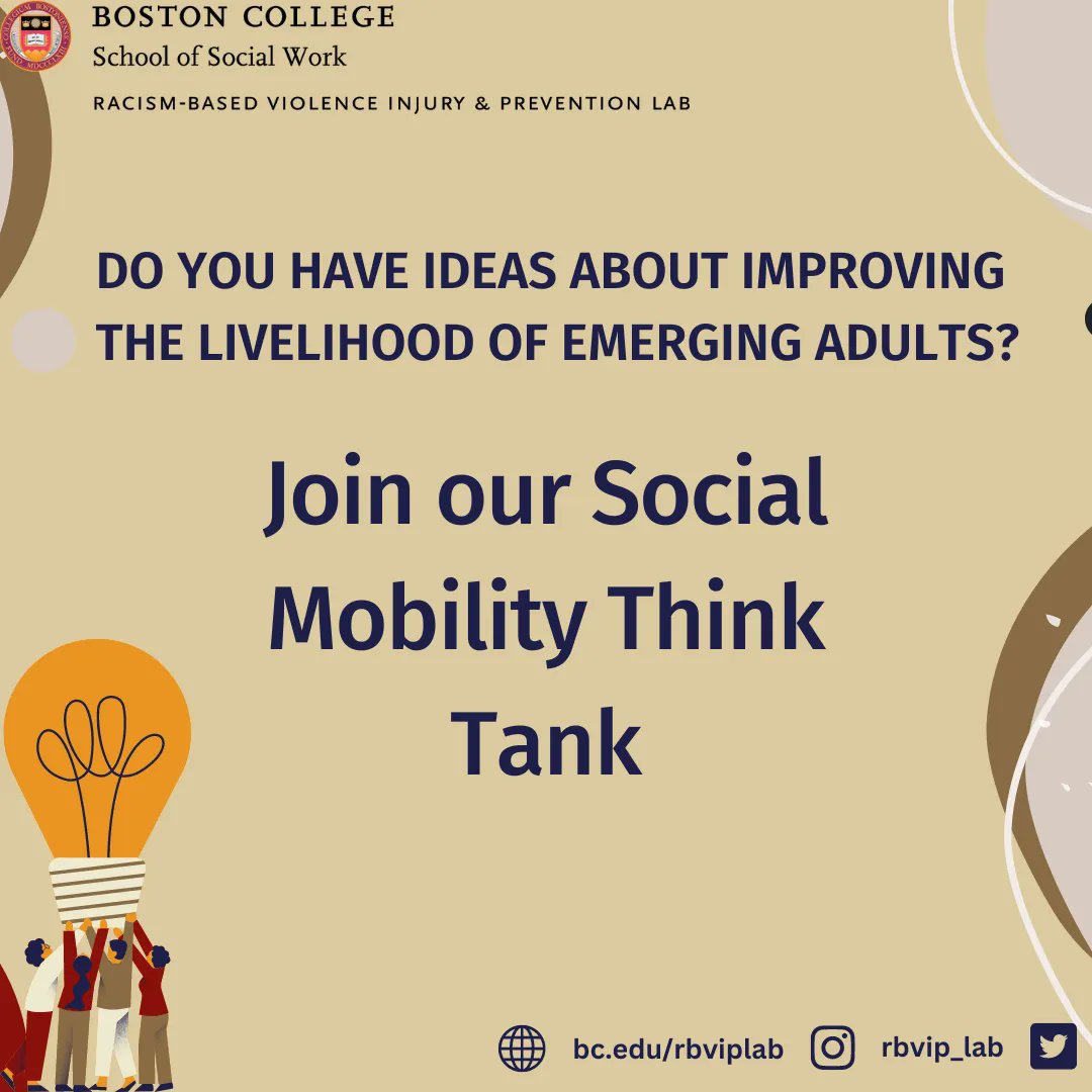 RBVIP_lab's tweet photo. By joining the Social Mobility think tank, you will contribute to the overall development and forthcoming projects, publications, and events. Click this link to join https://t.co/hg6OEOUj5z
#RBVIPLAB #THINKTANKTHURSDAY #SOCIALWORK #SCHOLARSHIP #RESEARCH #SOCIALMOBILITY https://t.co/CrnIXNSNcH