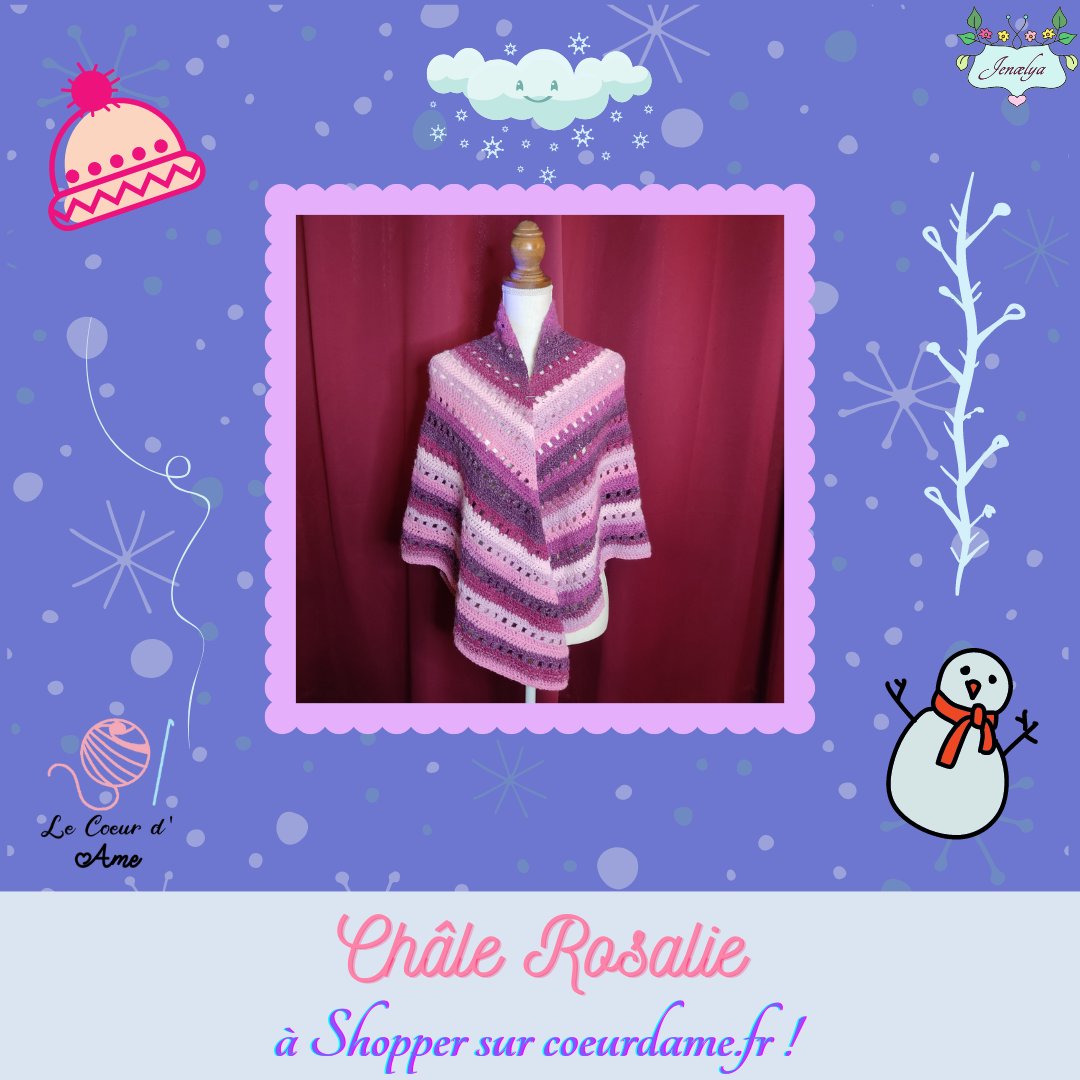 LeCoeurdAme's tweet photo. [#Crochet] Redécouvrir : le Châle Rosalie ! 🧶💜

https://t.co/f34HrIqGhr https://t.co/IMHTHd3w6m