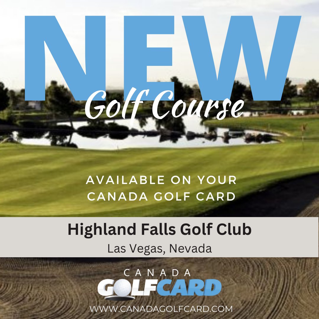 CanadaGolfCard's tweet image. New Course! 
Highland Falls Golf Club – Las Vegas, Nevada
Canada’s #1 Golf Discount Program! 
CELEBRATING 10 YEARS OF GOLF SAVINGS! 
Play More, Save More!! 
canadagolfcard.com

#golf #saveongolf #canadagolfcard