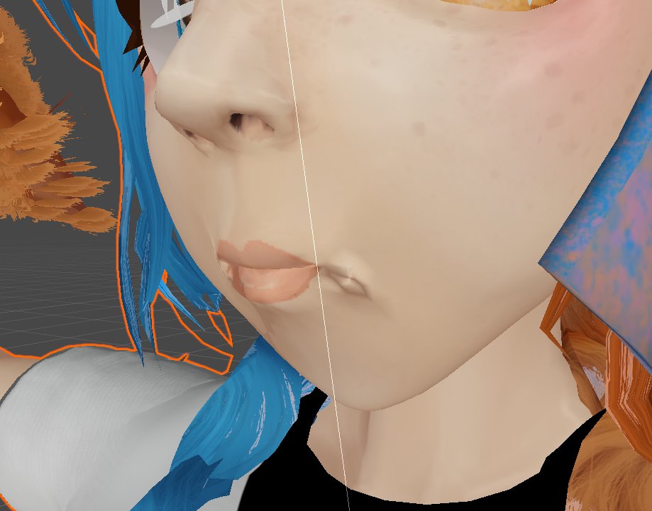 keidakat's tweet photo. Does anyone have any ideas why I get this weird shadow when I have both jawopen and mouthclose blendshapes at 100%? 
It looks fine in Blender but like this in unity and I've already triple checked the normals which is what it looks like to me.
#Blender3d #unity3d #help https://t.co/akuDhLu7Ll