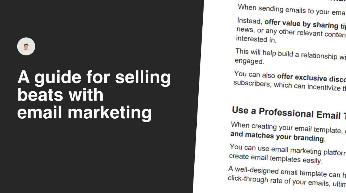 rzpxyz's tweet image. I make additional $2,000 every month from selling beats with email marketing.

I made a guide to help others start too.

Reply 👋 and retweet to receive my guide for free. 

(Must be following)