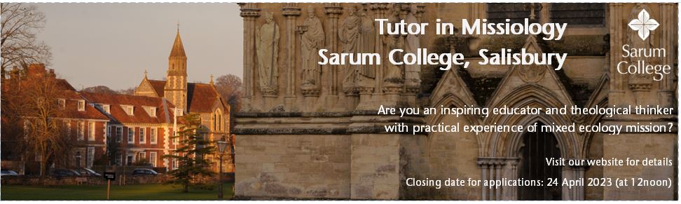 Are you an inspiring educator &amp; theological thinker with practical experience of mixed ecology mission? 

Sarum is recruiting a full-time Tutor in Missiology.  

More about 
the role >>
sarum.ac.uk/tutor-in-missi…

Sarum Formation in Ministry programmes >>
sarum.ac.uk/ministry/