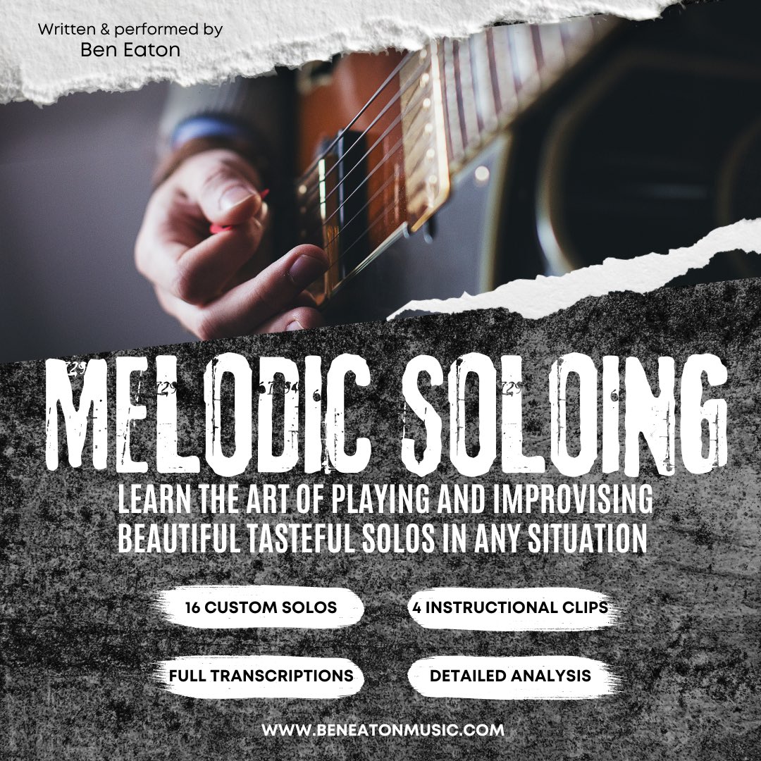 Hey gang very excited to announce my new instructional course for guitar ‘Melodic Soloing’ head over to soundslice.com/store/melodic-… 
Learn the art of playing and improvising beautiful, tasteful solos!

#melodic #melodicsoloing #guitar #guitarsolo #instructional #beneatonmusic