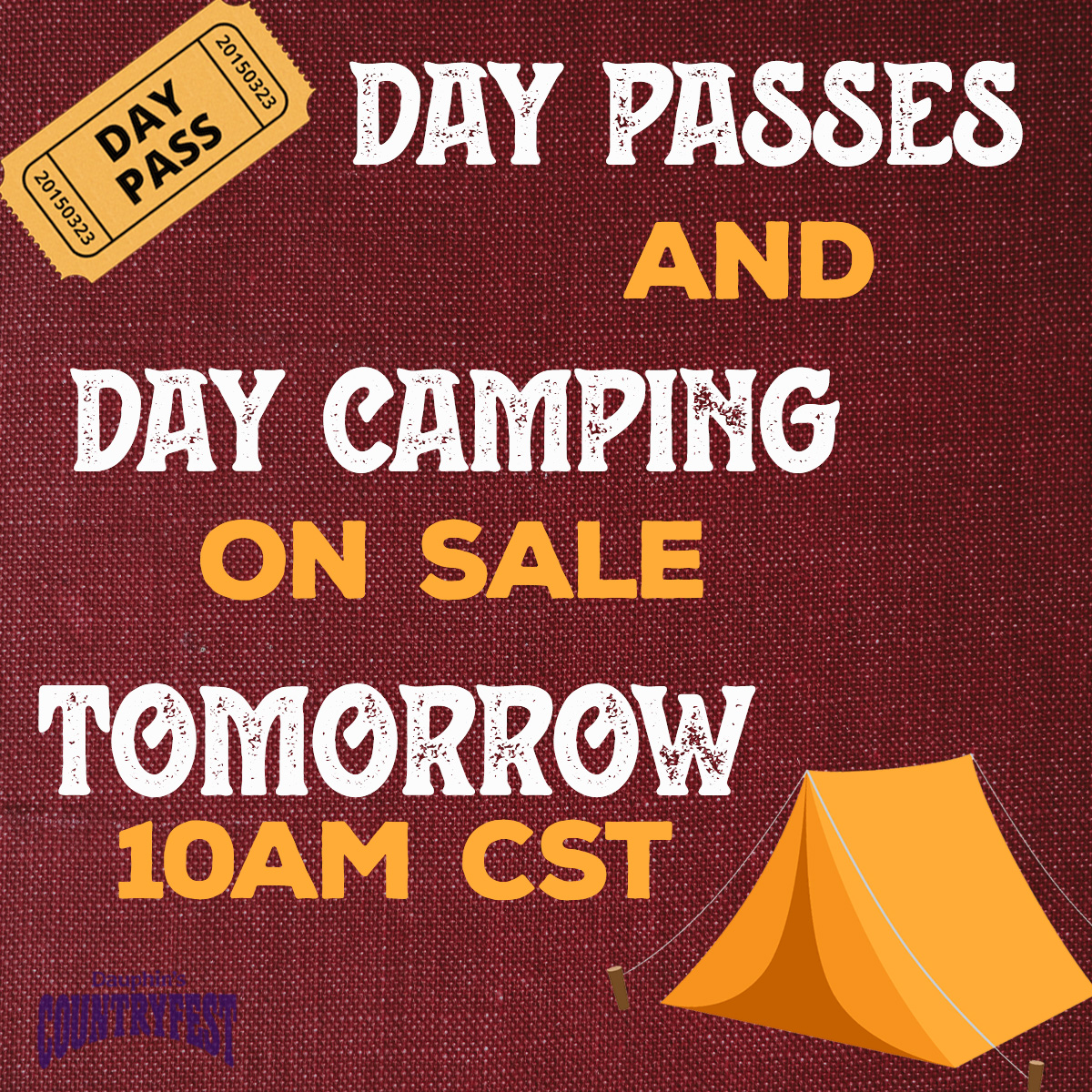 dauphincfest's tweet image. #CFEST23 Day passes and day camping go ON SALE tomorrow morning at 10AM CST! Get your phones and credit cards ready because it's going to get CRAZY!🕺