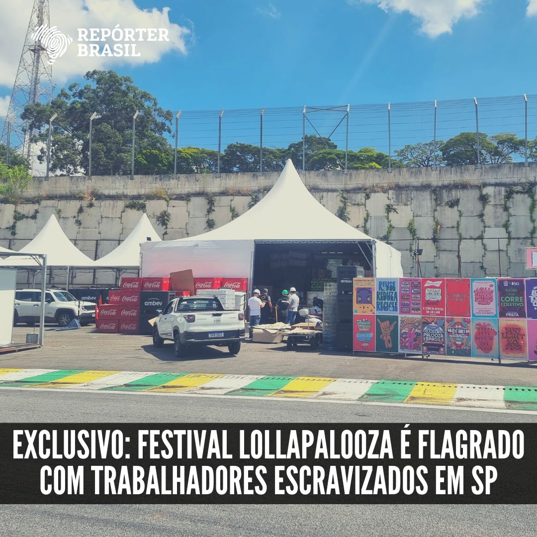 Uma megaestrutura, artistas internacionais renomados, um orçamento multimilionário e ingressos que chegam a custar R$ 5 mil... apesar de tudo isso, o Lollapalooza foi flagrado explorando trabalho escravo 🧶

Reportagem exclusiva do <a href="/gil_alessi/">Gil Alessi</a>: bit.ly/TrabalhoEscrav…