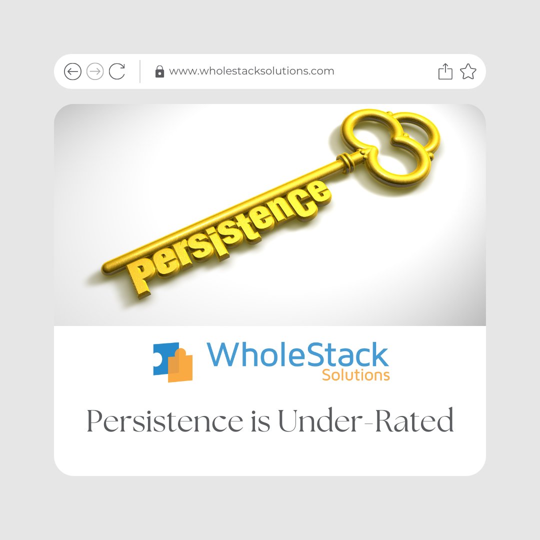 wholestack's tweet image. Don't underestimate the power of persistence! It's a trait that can help you achieve your goals and overcome obstacles. Learn why persistence is so important in our recent blog post. #WholeStackSolutions #PersistenceIsKey

wholestacksolutions.com/blog/persisten…