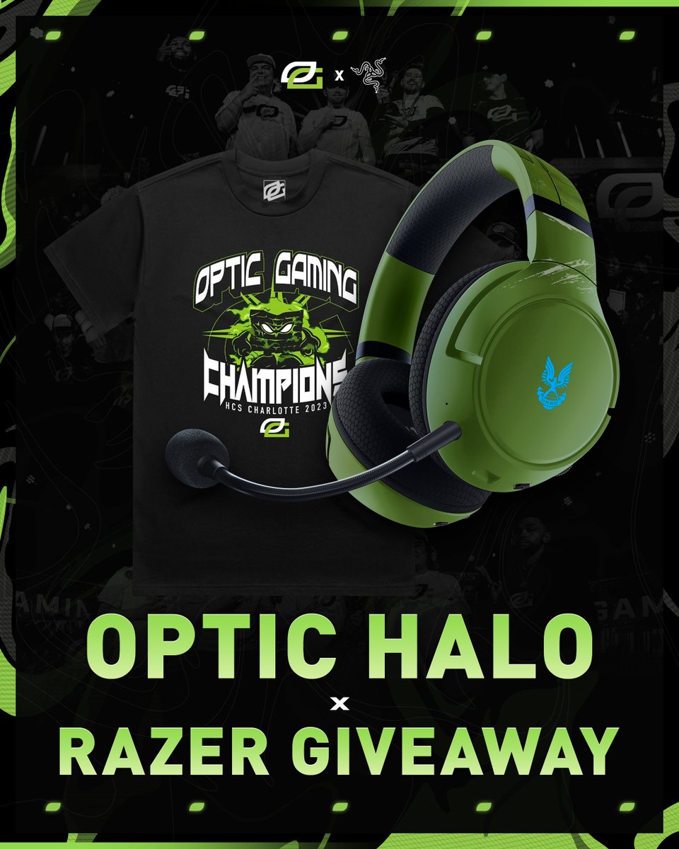 OpTic (@optic) on Twitter photo Orlando 🏆 Seattle 🏆 Charlotte 🏆
3x #OpTicHalo Championship Shirts & 3x <a href="/TeamRazer/">Team RΛZΞR</a> Kaira Pro's to celebrate the 3peat 🔥
- Like & RT
- Tag 2 friends
- Reply with #GREENWALL Orlando 🏆 Seattle 🏆 Charlotte 🏆
3x #OpTicHalo Championship Shirts & 3x <a href="/TeamRazer/">Team RΛZΞR</a> Kaira Pro's to celebrate the 3peat 🔥
- Like & RT
- Tag 2 friends
- Reply with #GREENWALL