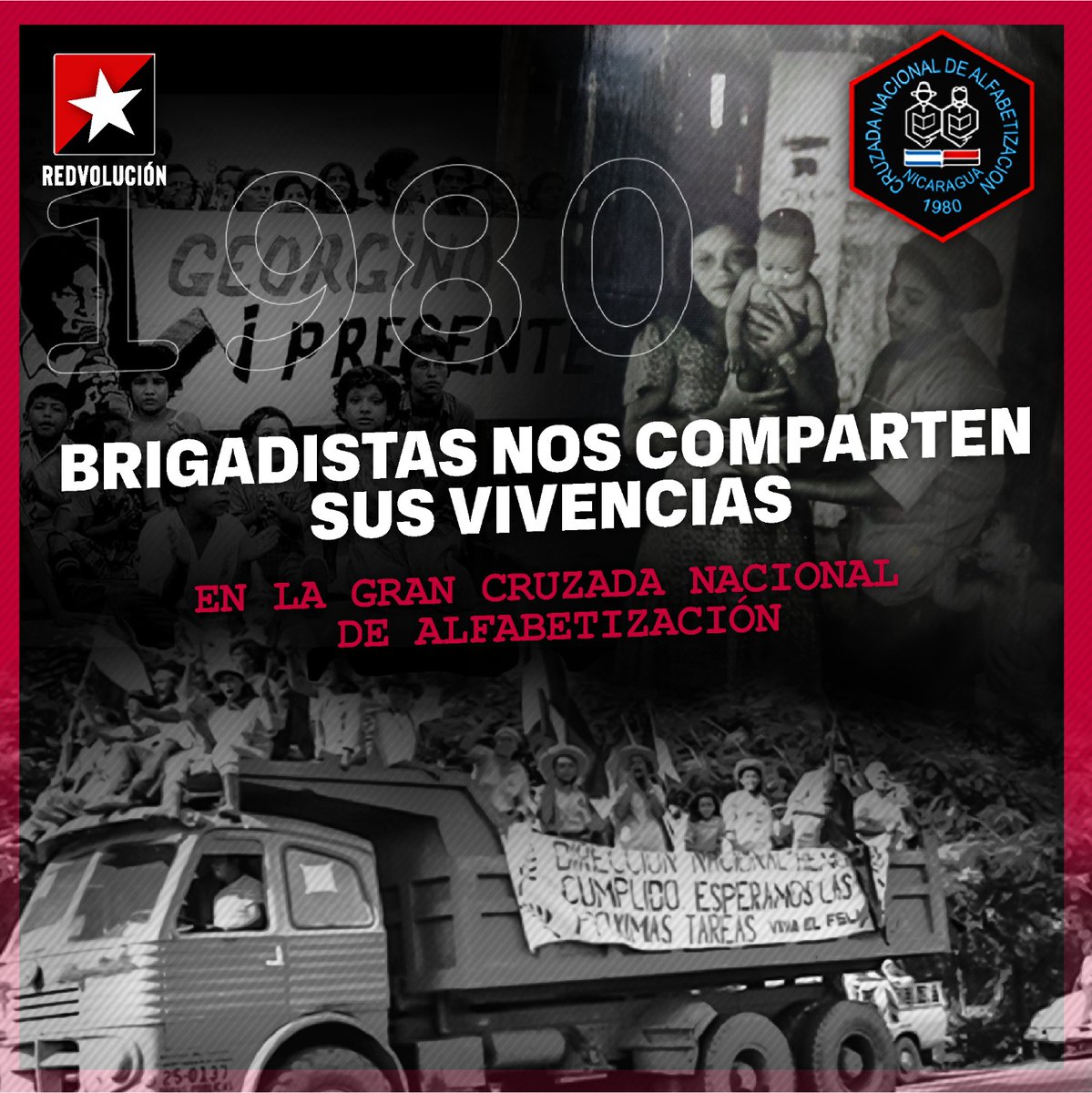 redvolucion_nic's tweet photo. ABRO HILO 🧵
#FSLNPuñoEnAlto43

📸Brigadistas Alfabetizadores nos comparten sus archivos fotográficos de su participación en la Gran Cruzada Nacional de Alfabetización. ✏️📖🇳🇮❤️🖤 https://t.co/3tu6KPsD5M